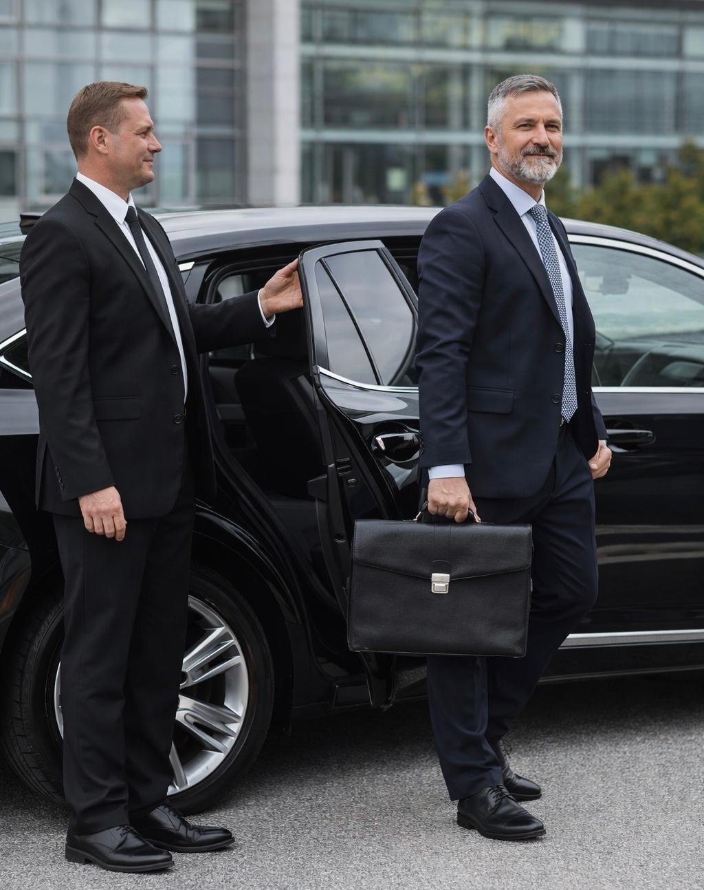 Family meeting chauffeur at Logan Airport limo pickup area for Boston car service